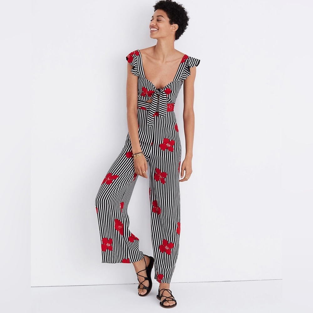 Madewell Plumeria Cutout Jumpsuit in Candied Orchids